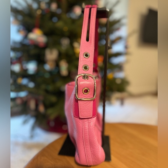Coach Vibrant Pink Leather Shoulder Bag - Picture 10 of 16